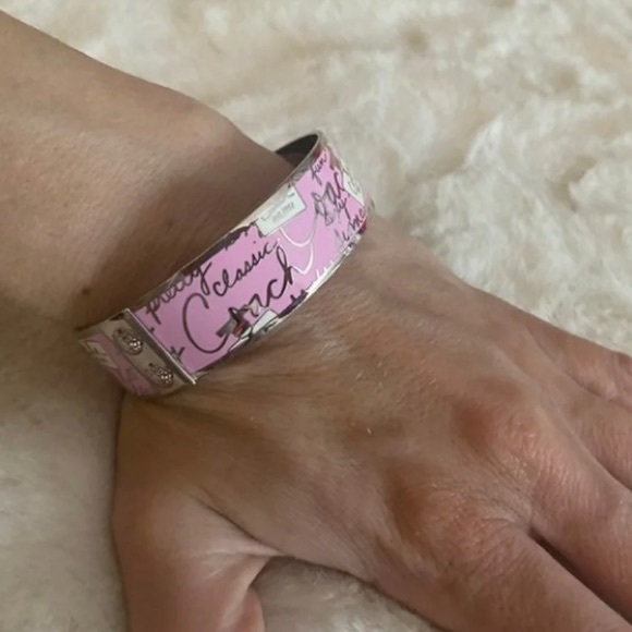 COACH Light Pink Bangle Bracelet-Rare - Picture 3 of 5
